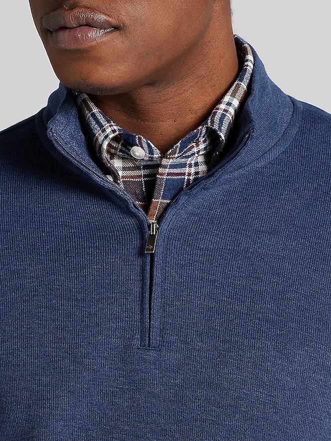 Joseph Abboud Luxe Cotton Ribbed Quarter-Zip Sweater