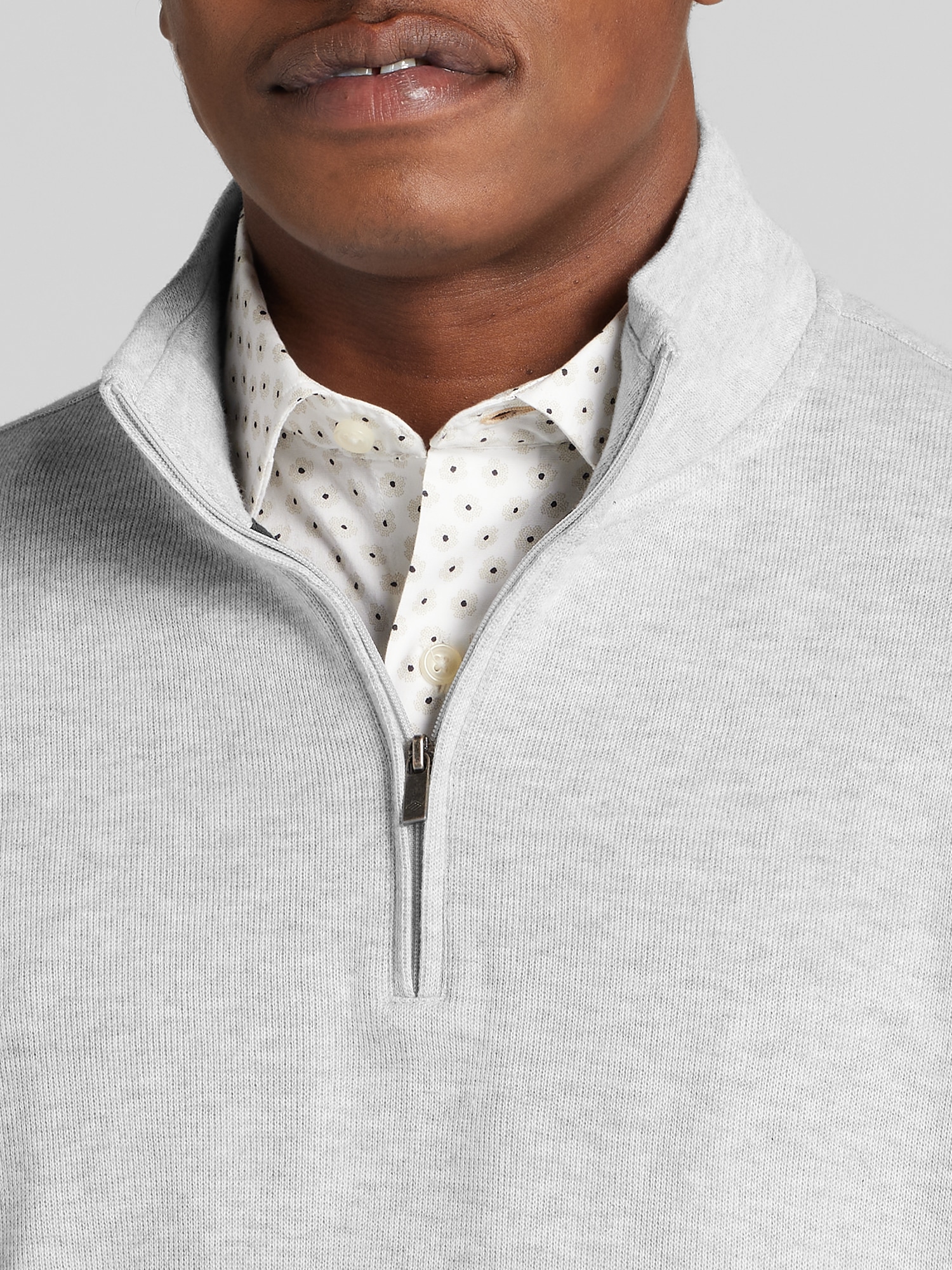 Luxe Cotton Ribbed Quarter-Zip Sweater