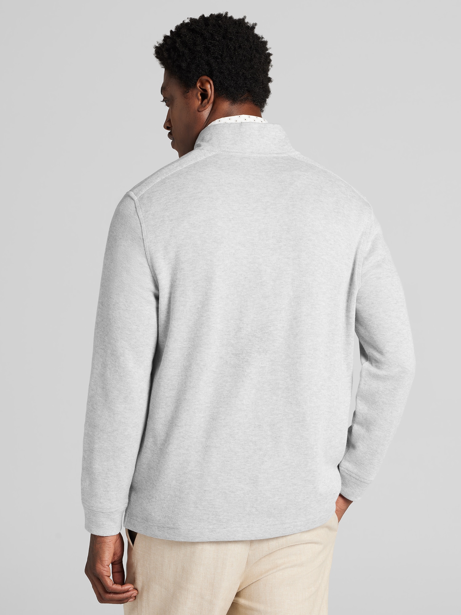Luxe Cotton Ribbed Quarter-Zip Sweater