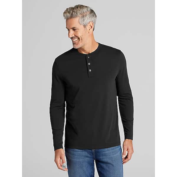 Wilke-Rodriguez Big & Tall Men's Modern Fit Henley Jet Black - Size: 3X