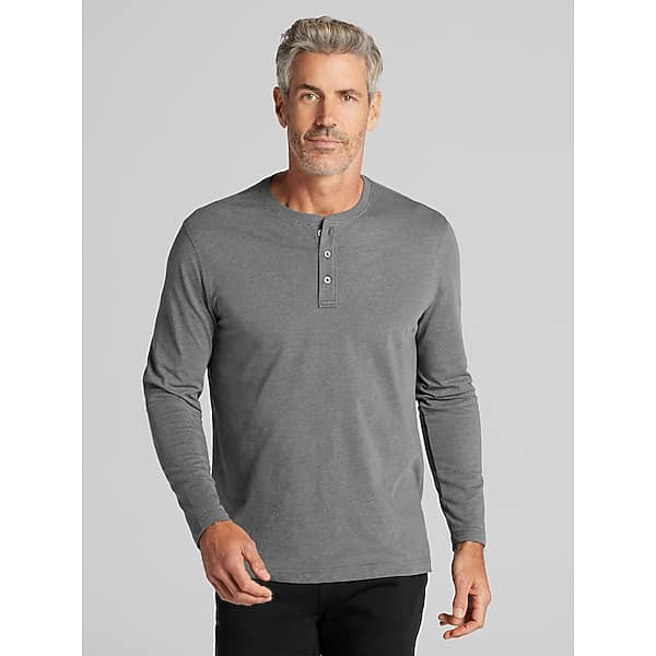 Wilke-Rodriguez Big & Tall Men's Modern Fit Henley Iron Gate - Size: 1X