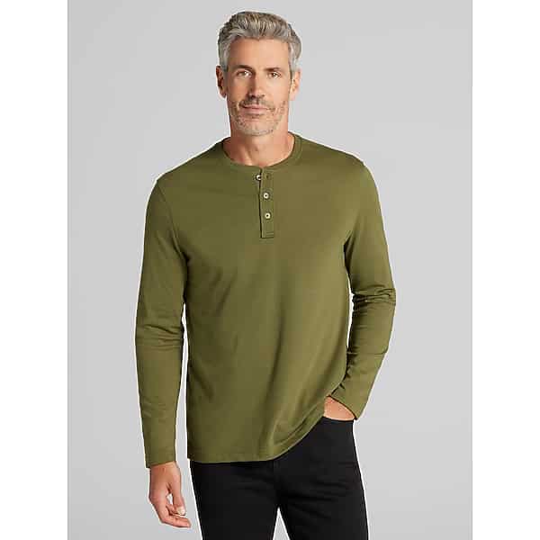 Wilke-Rodriguez Big & Tall Men's Modern Fit Henley Cypress - Size: 3X