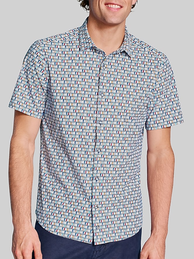 Johnston &Amp; Murphy XC+ Motion Regular Fit Short‑Sleeve Shirt