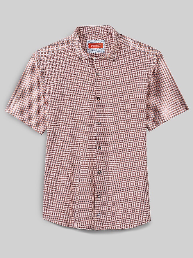 Johnston &Amp; Murphy Regular Fit XC+ Motion Short Sleeve Print Knit Shirt