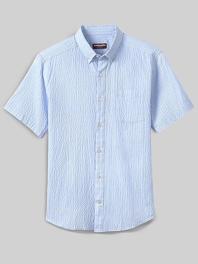 Johnston &Amp; Murphy Leland Seersucker Short Sleeve Button Up Shirt
