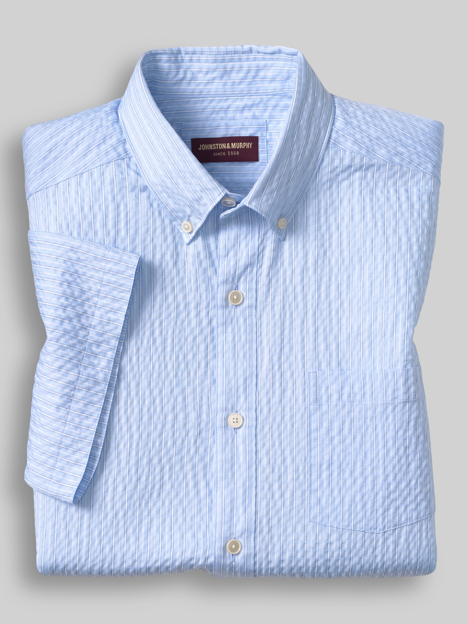 Leland Seersucker Short Sleeve Button Up Shirt
