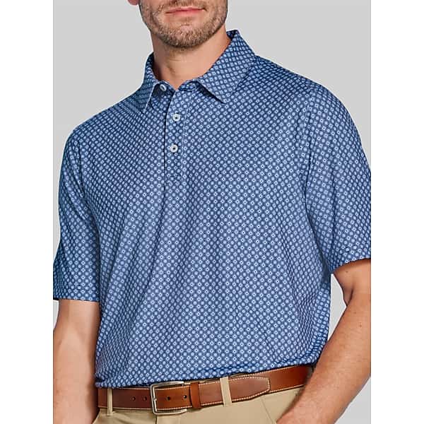 Johnston & Murphy Men's Regular Fit XC+ Ace 4-Way Stretch Performance Polo Navy - Size: XL