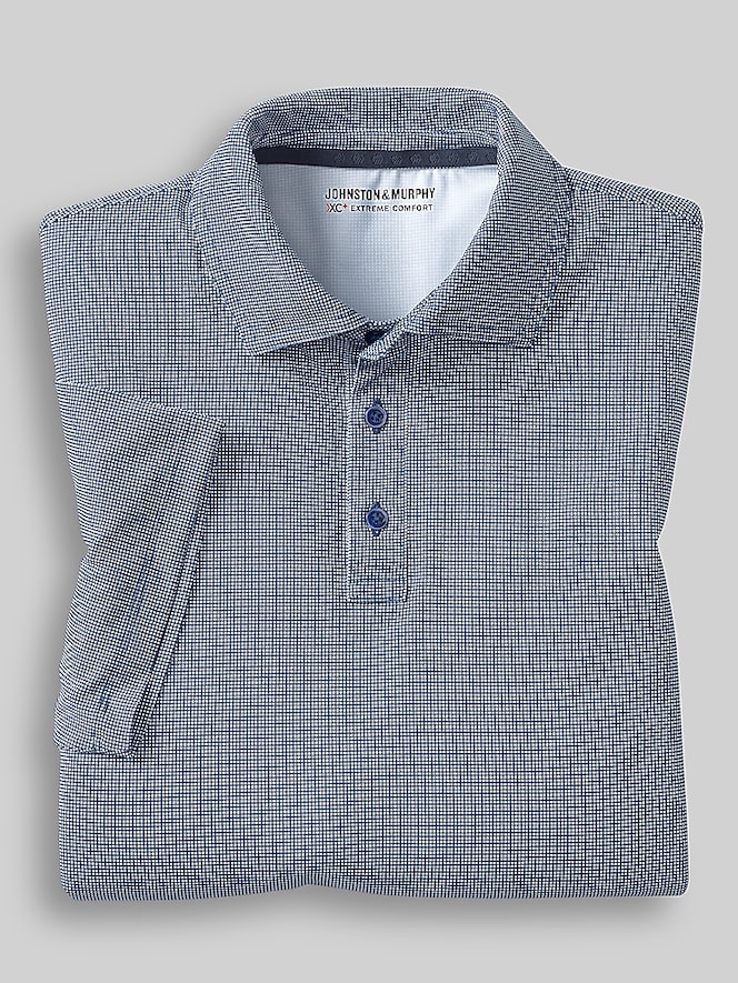 Johnston &Amp; Murphy Regular Fit XC+ Ace 4-Way Stretch Performance Polo, Dark Blue - Image 3 of 3