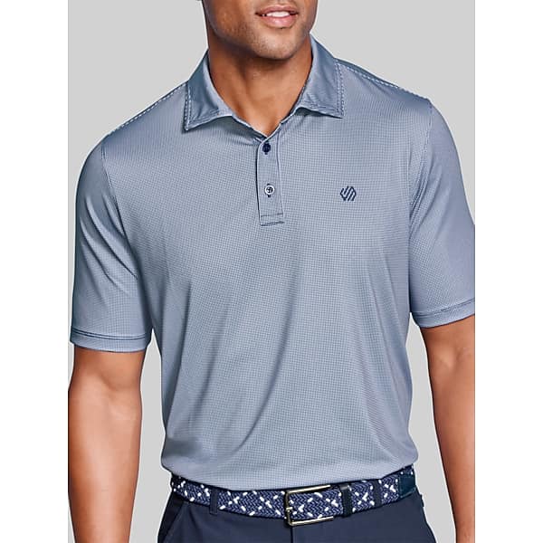 Johnston & Murphy Big & Tall Men's Regular Fit XC+ Ace 4-Way Stretch Performance Polo Dark Blue - Size: XXL