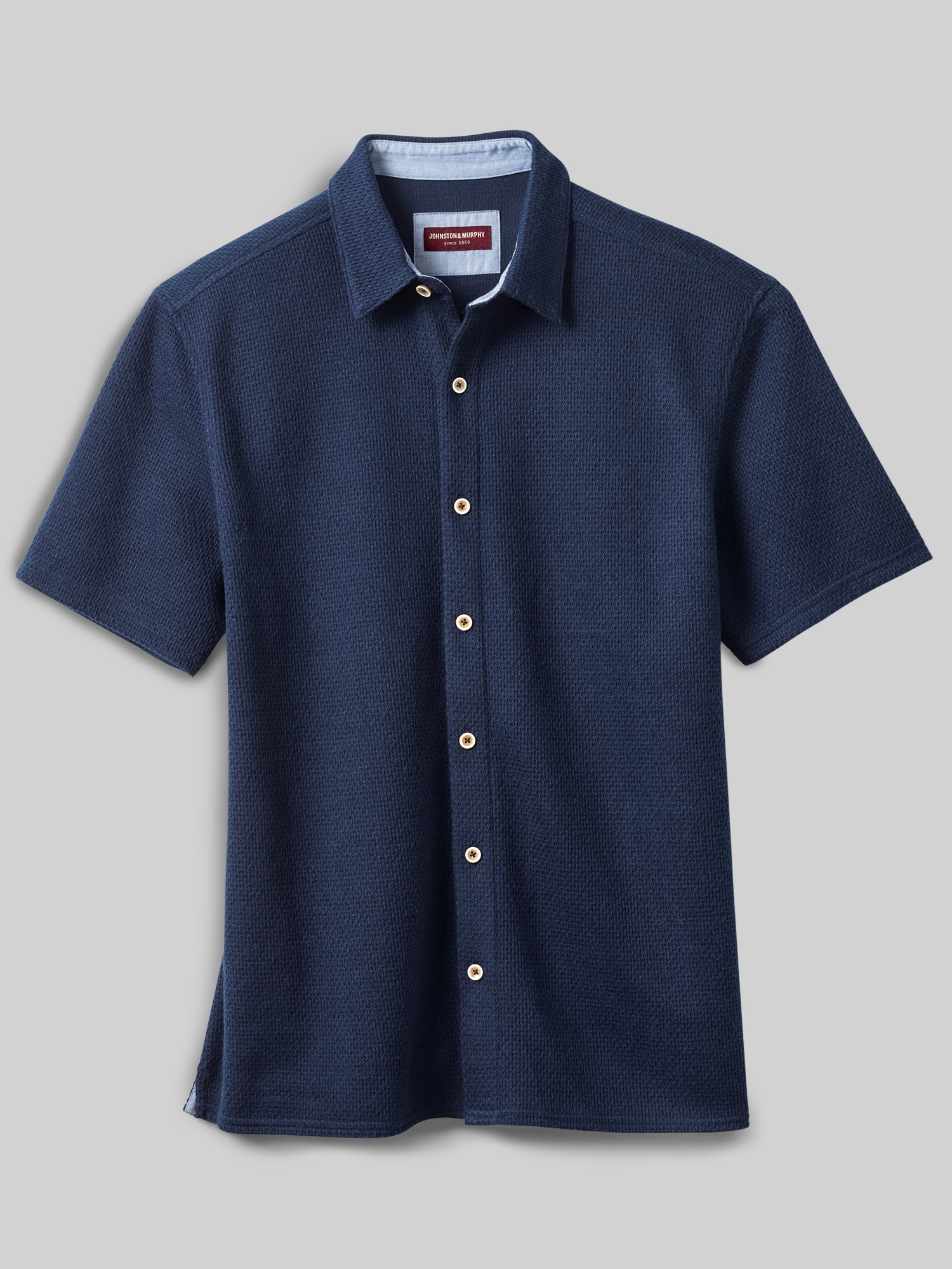 Regular Fit Linden Textured Short Sleeve Button Up Shirt