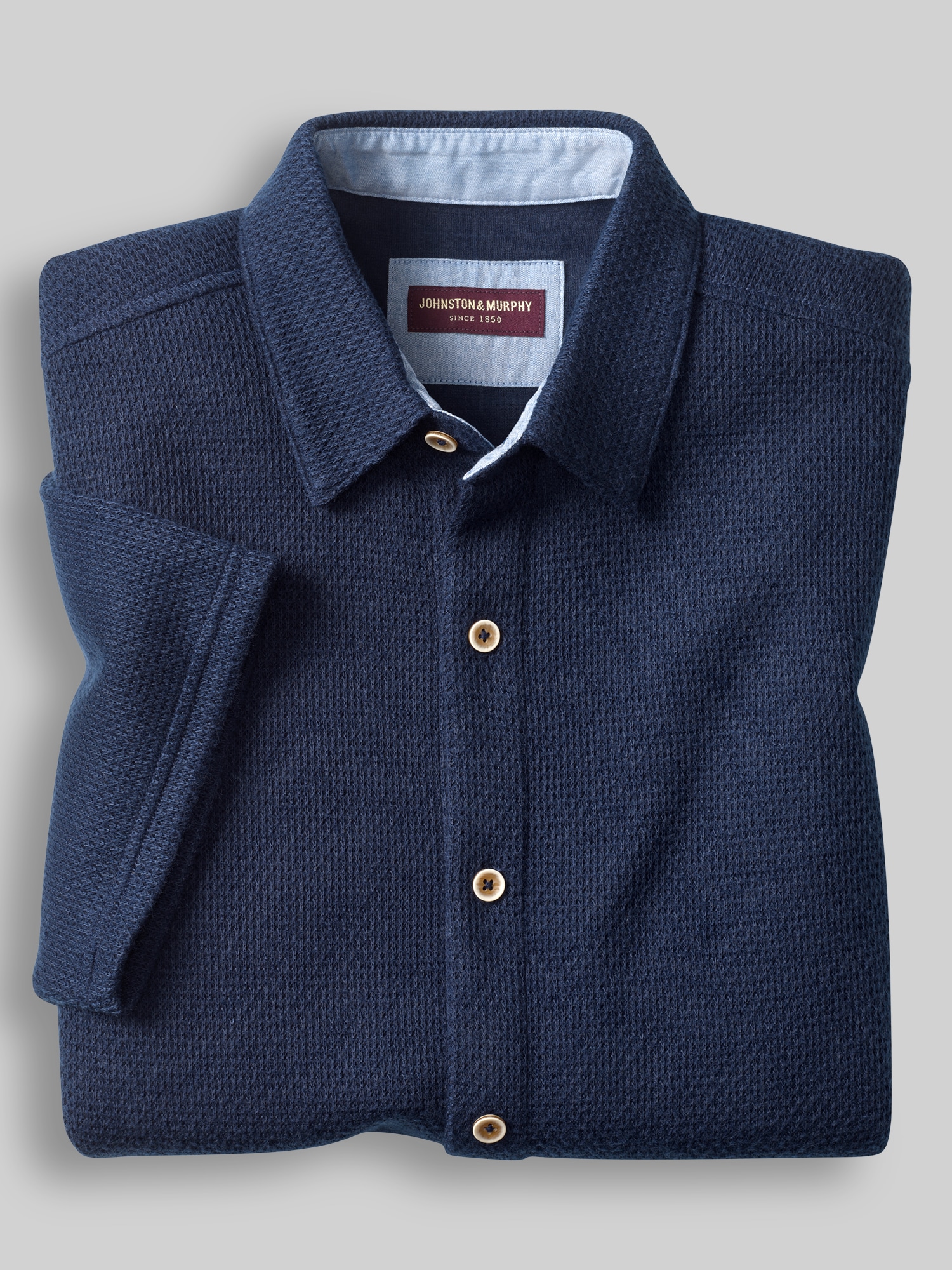 Regular Fit Linden Textured Short Sleeve Button Up Shirt