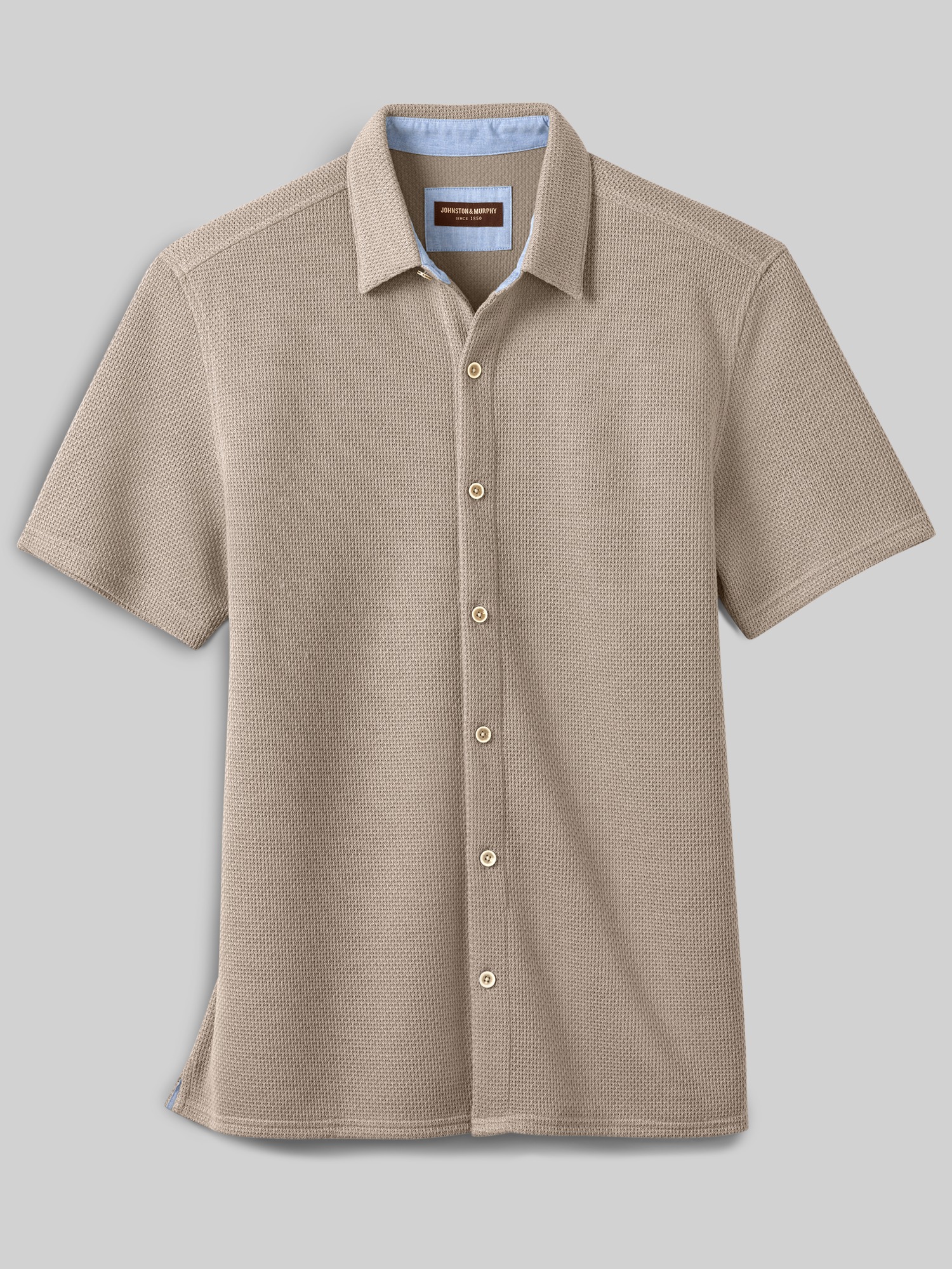 Regular Fit Linden Textured Short Sleeve Button Up Shirt