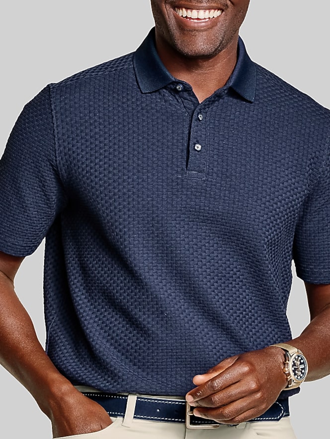 Johnston &Amp; Murphy Regular Fit Tilson Textured Weave Polo
