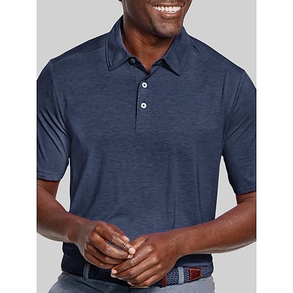 Johnston & Murphy Men's Regular Fit XC+ Apex 4-Way Stretch Performance Polo Navy - Size: Large