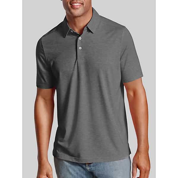 Johnston & Murphy Men's Regular Fit XC+ Apex 4-Way Stretch Performance Polo Charcoal - Size: Medium
