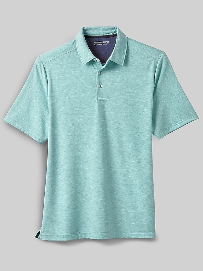 Johnston &Amp; Murphy Regular Fit XC+ Apex 4-Way Stretch Performance Polo, Aqua - Image 2 of 3