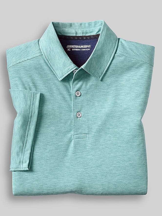 Johnston &Amp; Murphy Regular Fit XC+ Apex 4-Way Stretch Performance Polo, Aqua - Image 3 of 3
