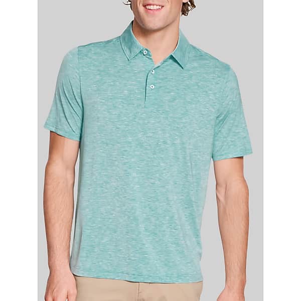 Johnston & Murphy Men's Regular Fit XC+ Apex 4-Way Stretch Performance Polo Aqua - Size: XL