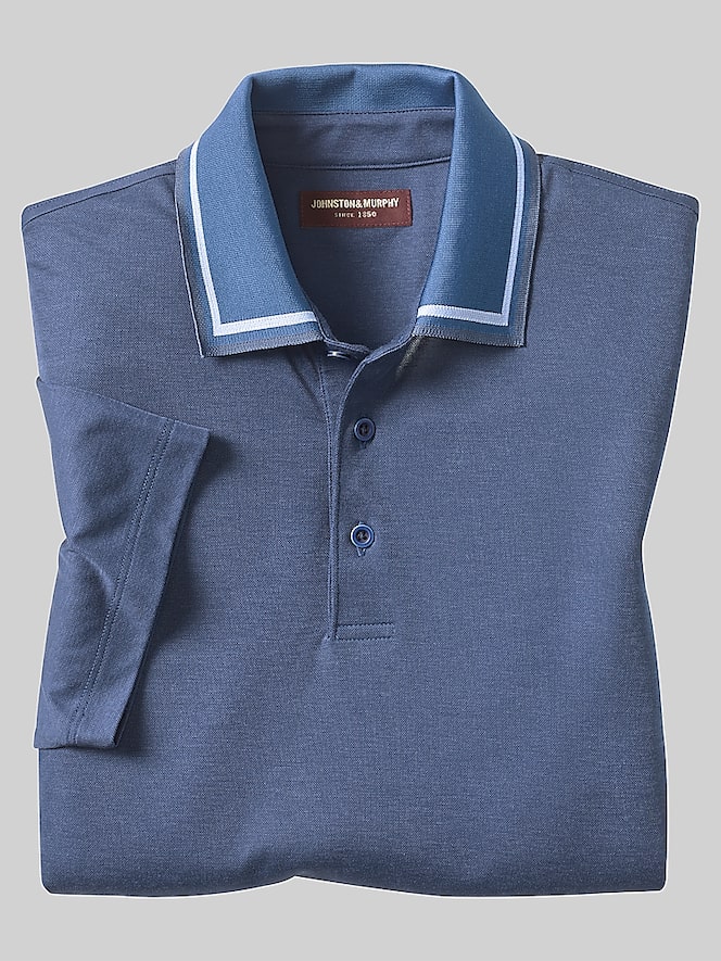 Johnston &Amp; Murphy Regular Fit Tipped Collar Polo