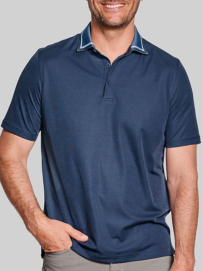 Johnston &Amp; Murphy Regular Fit Tipped Collar Polo