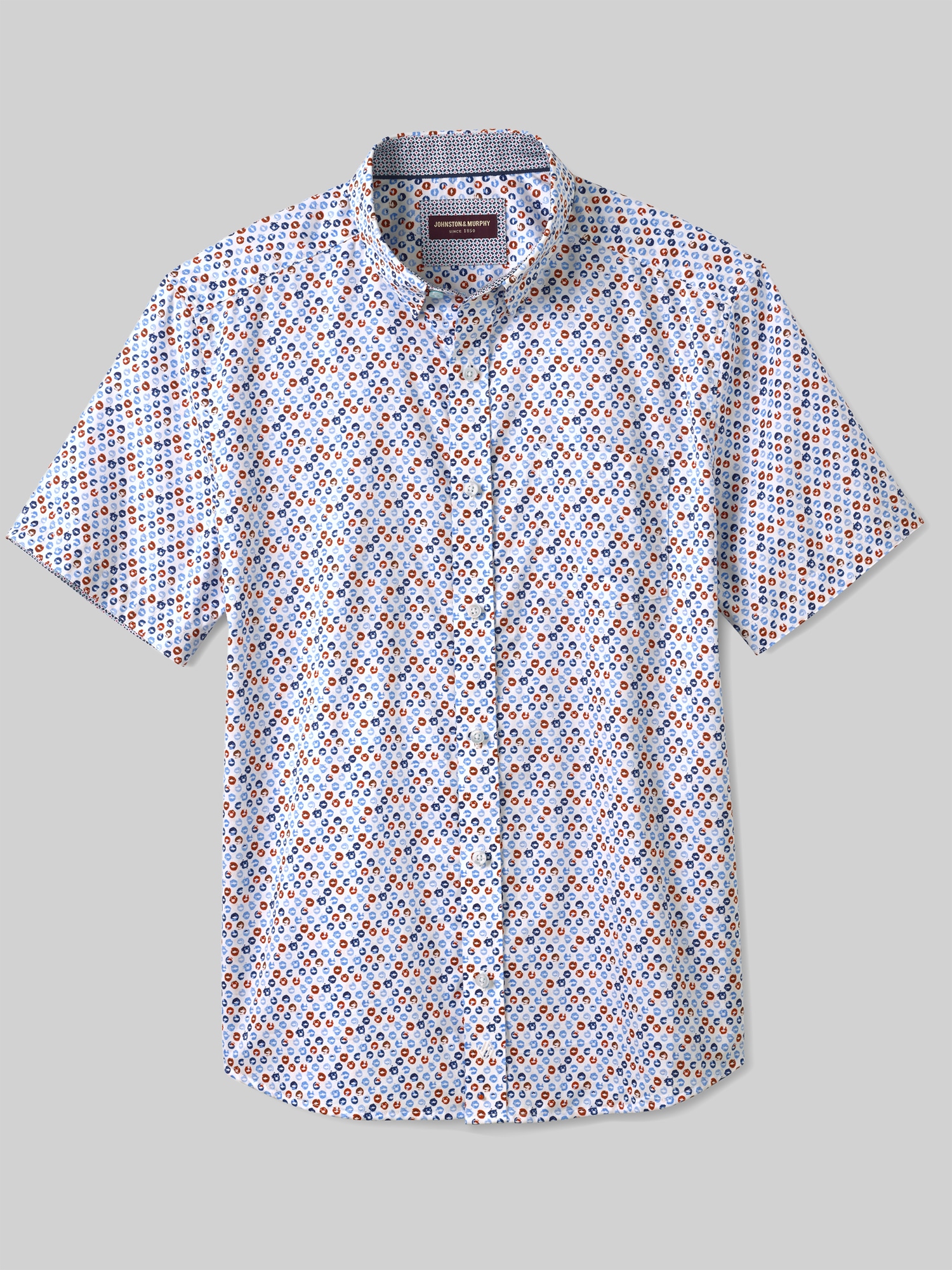 Regular Fit Logan Printed Short Sleeve Button Up Shirt