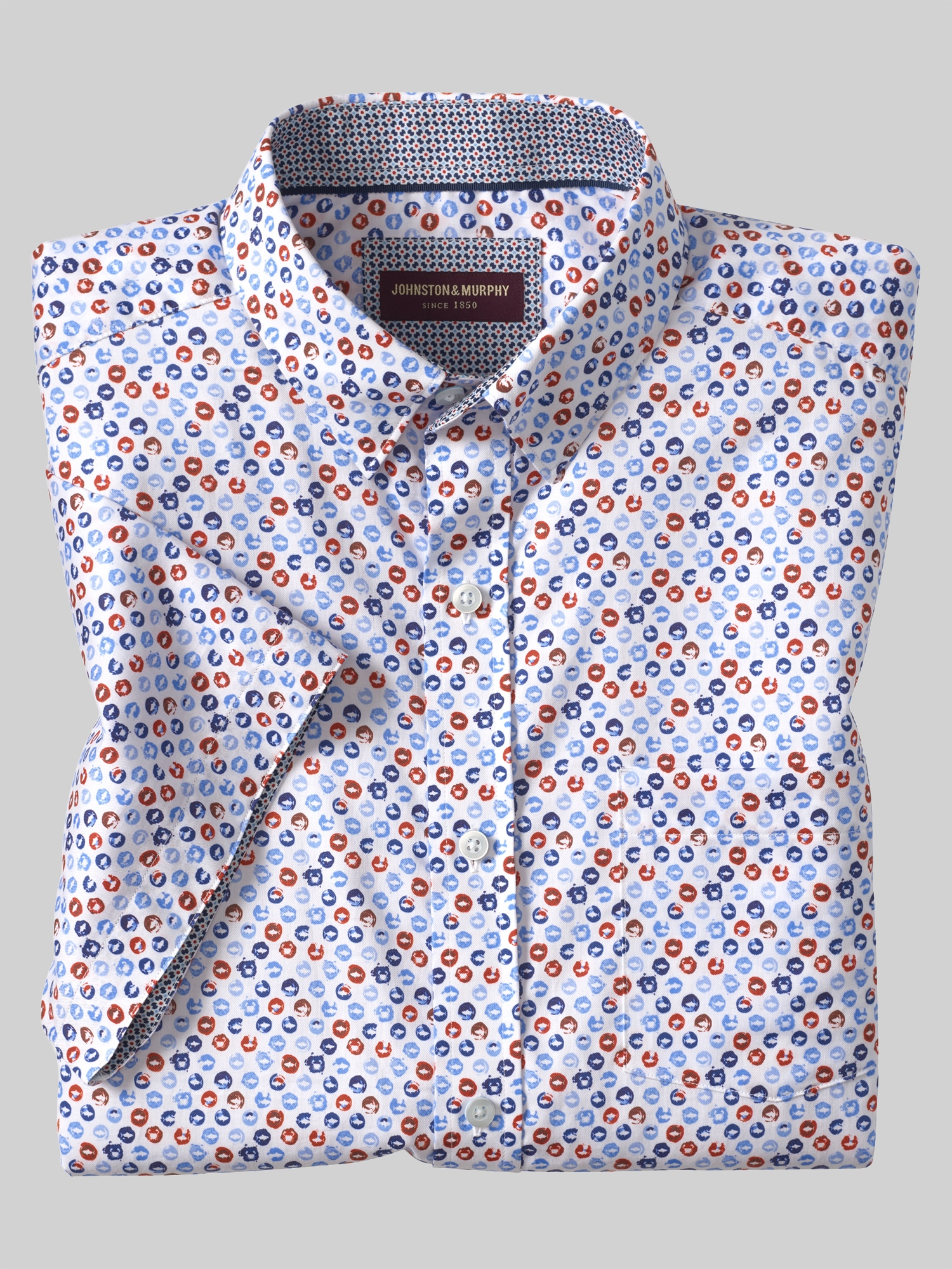 Regular Fit Logan Printed Short Sleeve Button Up Shirt