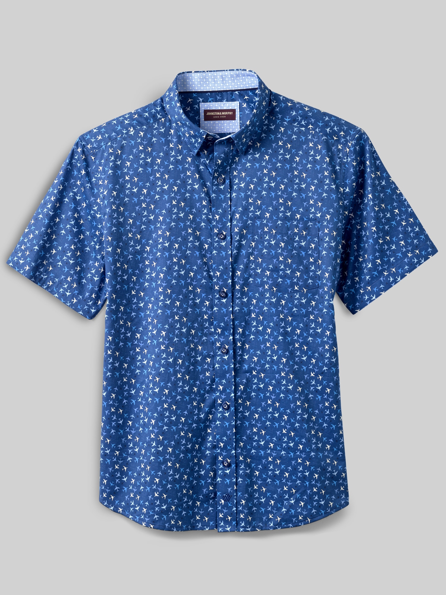 Regular Fit Logan Printed Short Sleeve Button Up Shirt