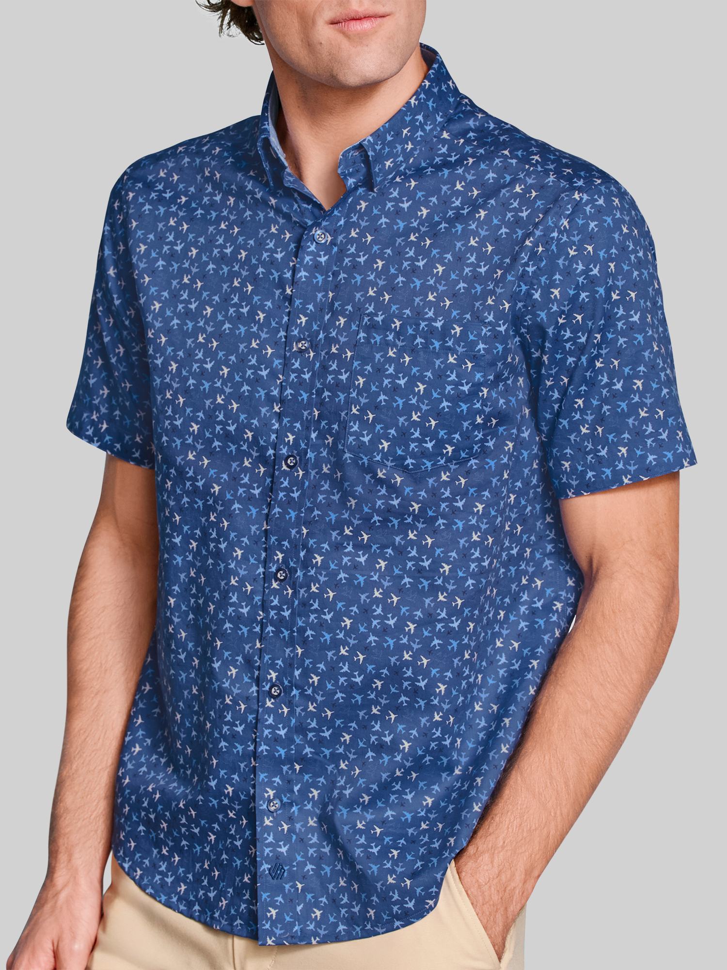Regular Fit Logan Printed Short Sleeve Button Up Shirt