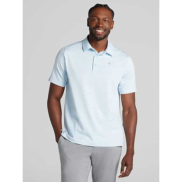 Callaway Men's Regular Fit Heathered Jacquard Polo Cerulean Heather - Size: XL