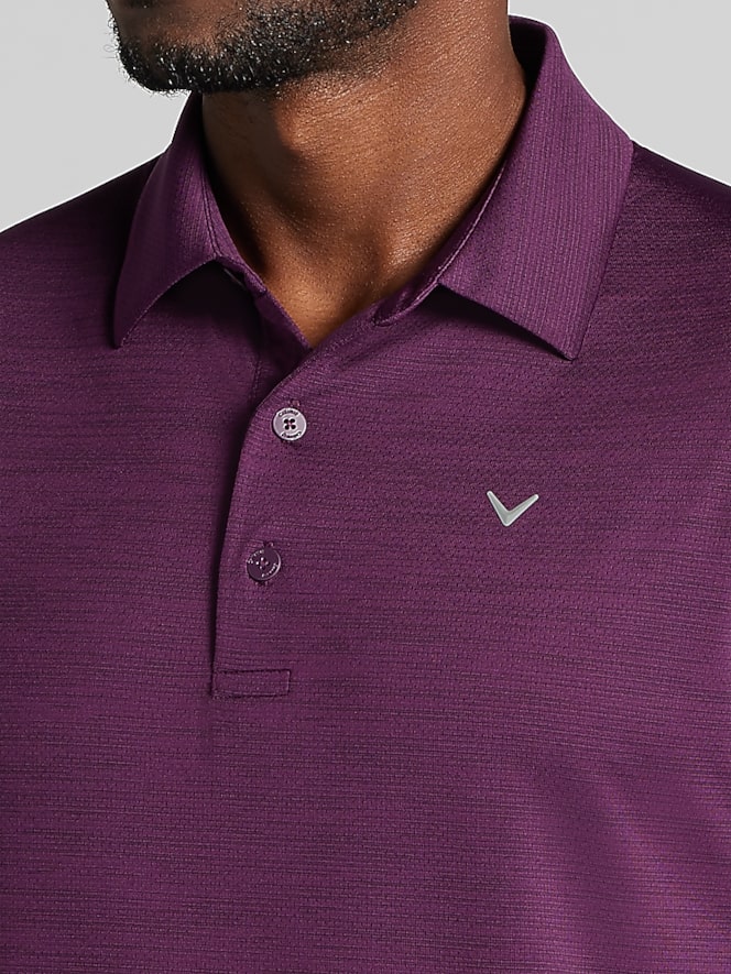 Callaway Regular Fit Heathered Jacquard Polo, Italian Plum Heather - Image 2 of 4