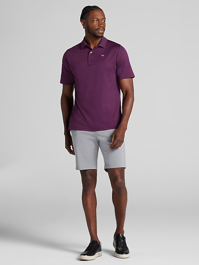 Callaway Regular Fit Heathered Jacquard Polo, Italian Plum Heather - Image 3 of 4