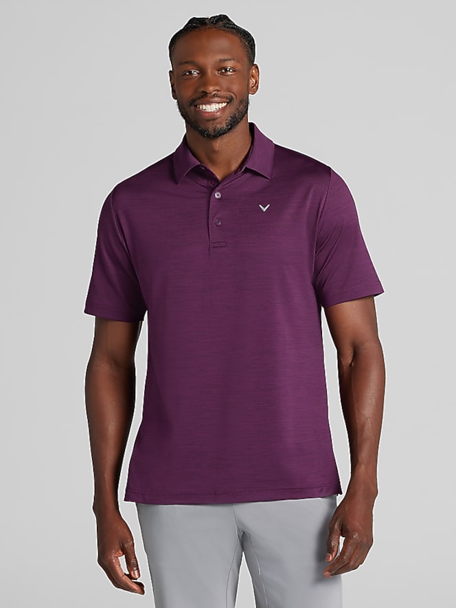 Callaway Regular Fit Heathered Jacquard Polo, Italian Plum Heather - Image 1 of 4