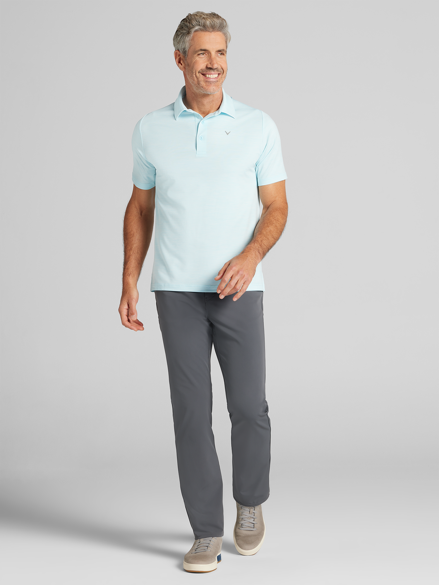 Regular Fit Heathered Jacquard Polo