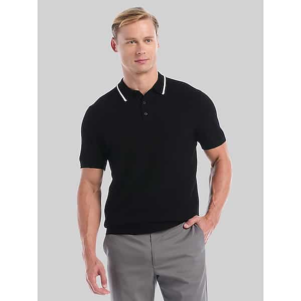 Callaway Big & Tall Men's Regular Fit Textured Sweater Polo Caviar - Size: 3XL