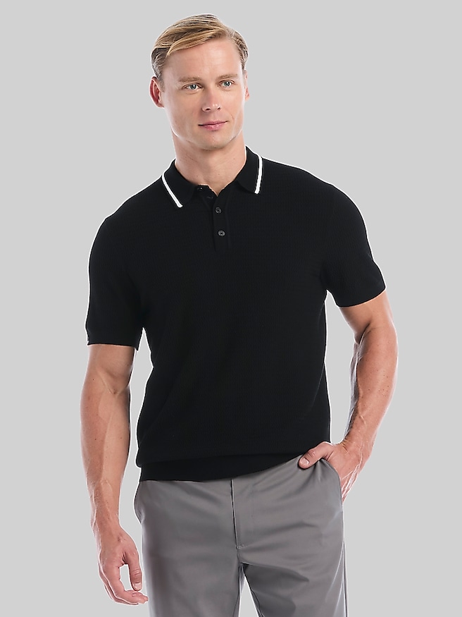 Callaway Regular Fit Textured Sweater Polo Caviar