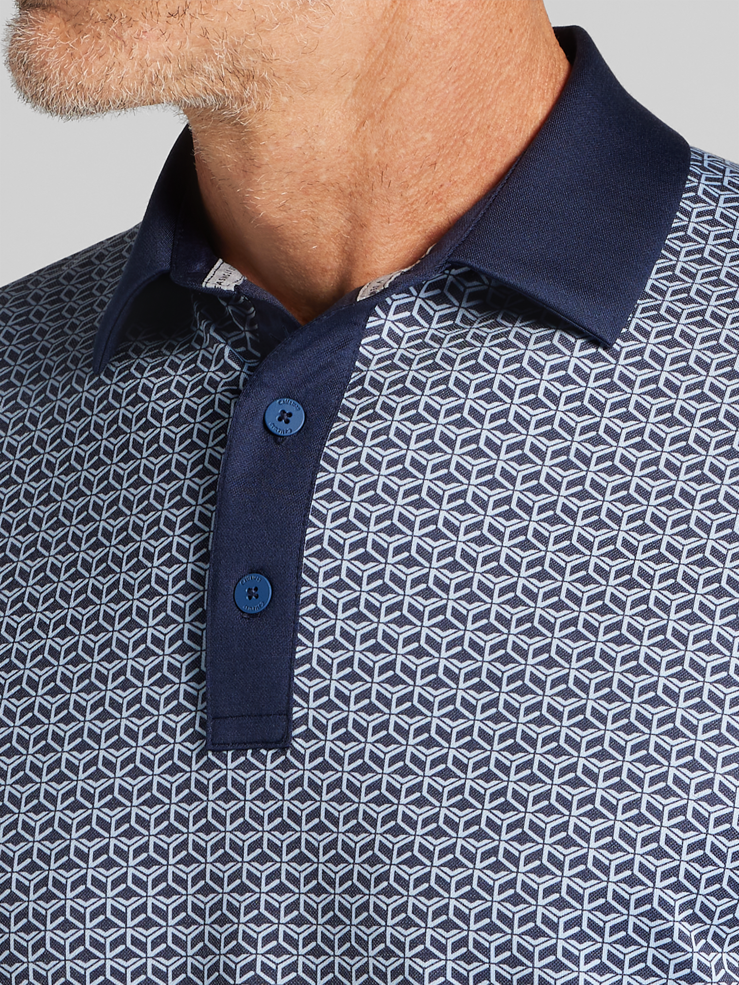 Regular Fit Geometric Print Polo