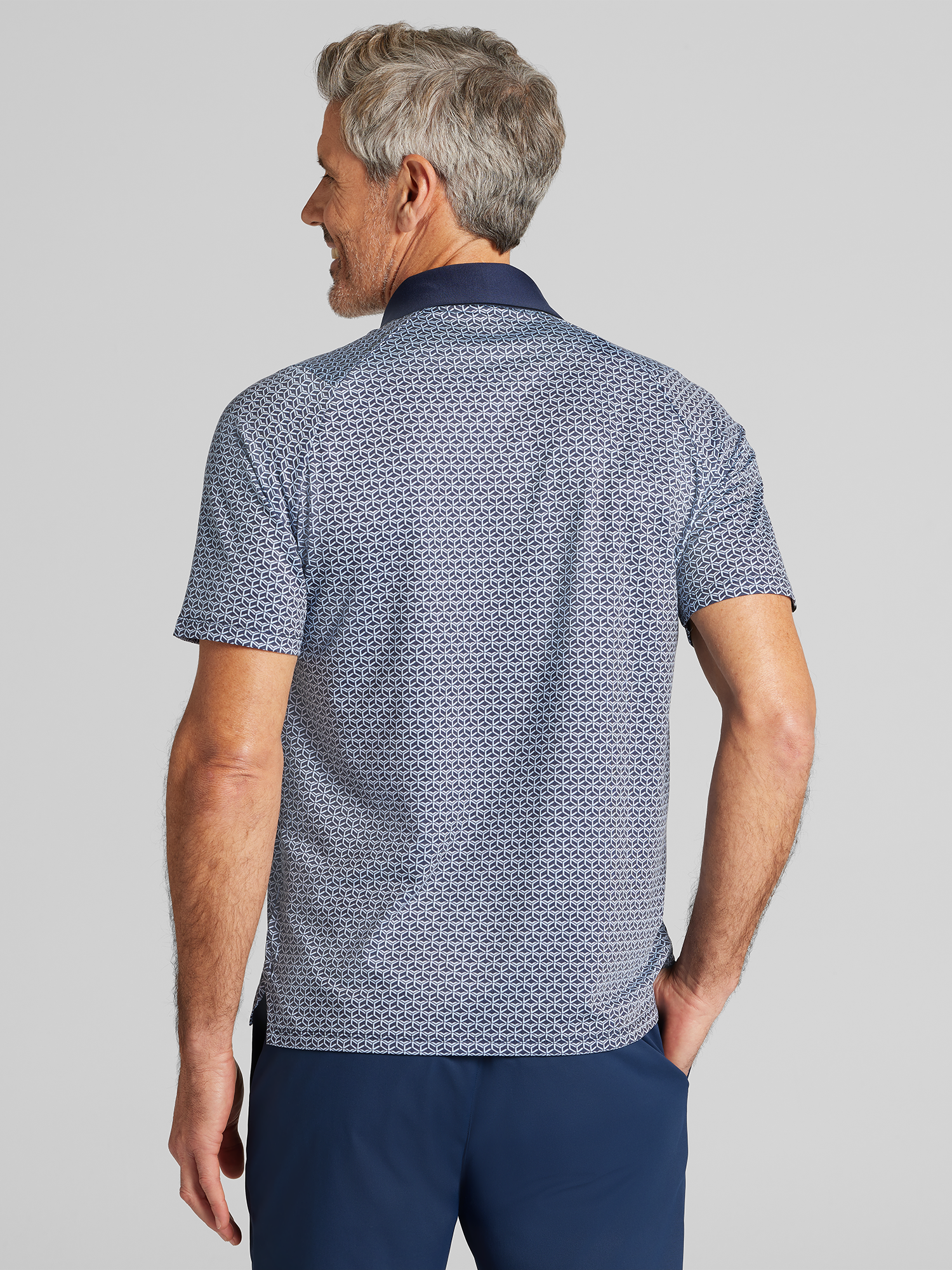 Regular Fit Geometric Print Polo