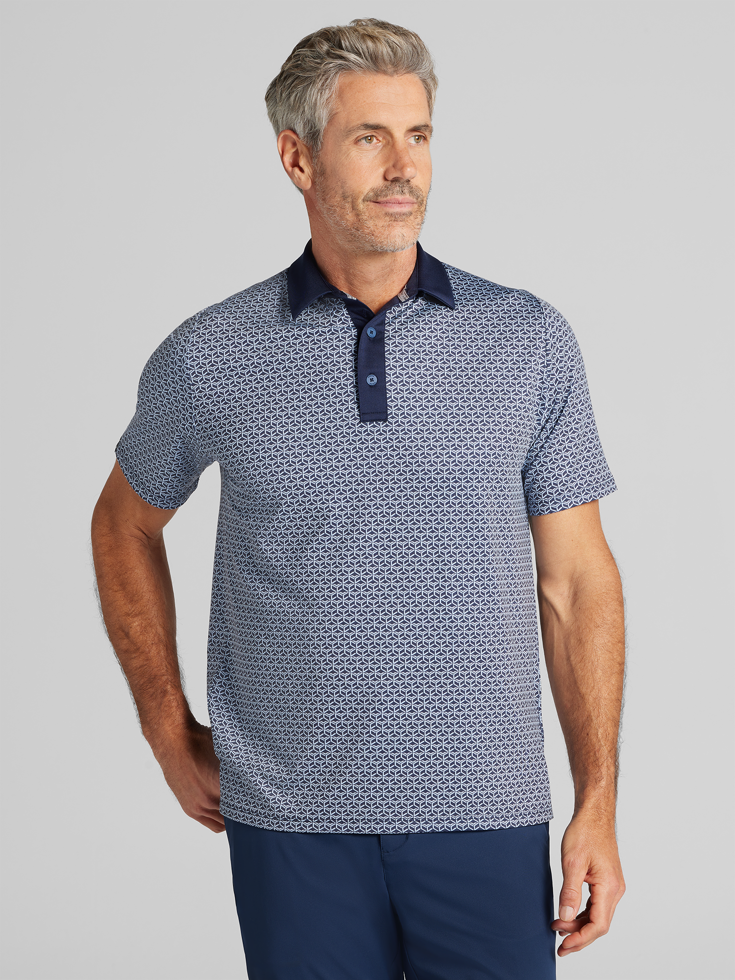 Regular Fit Geometric Print Polo