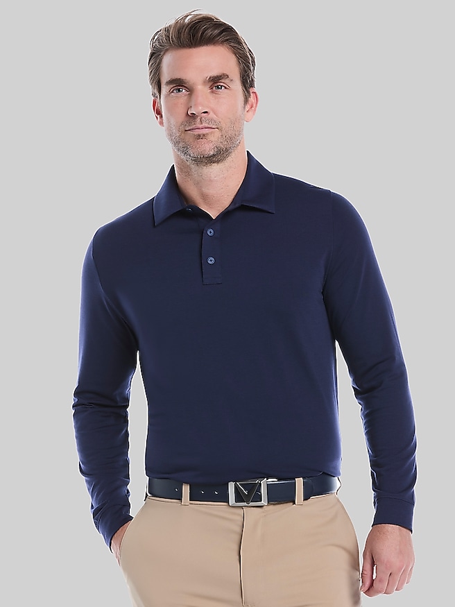 Callaway Regular Fit Long Sleeve Soft Touch Polo Peacoat