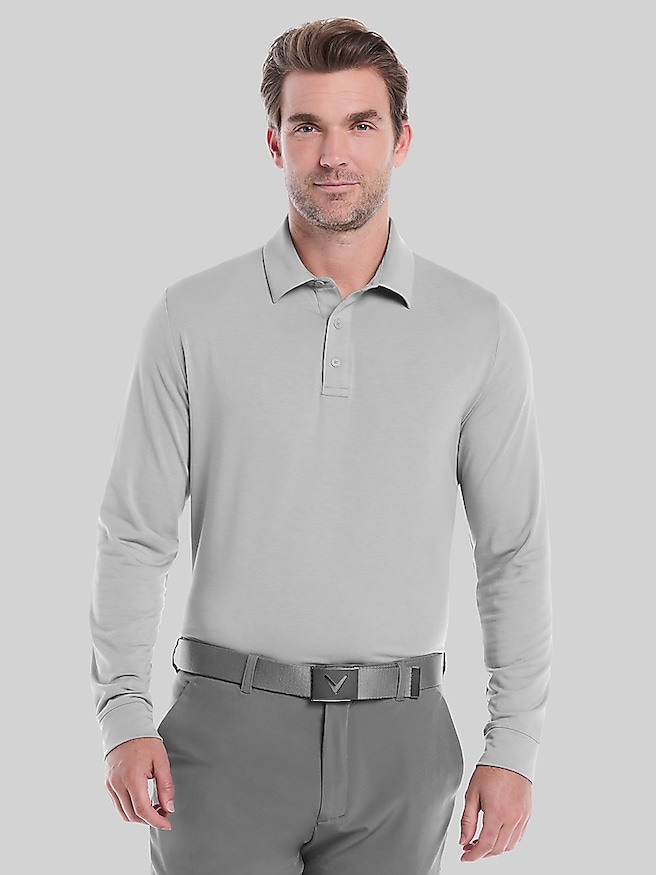Callaway Regular Fit Long Sleeve Soft Touch Polo Concrete