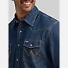 Wrangler Modern Fit Denim Western Button Up Shirt