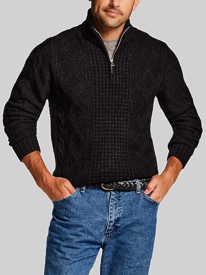 Weatherproof Vintage Chunky Cable Knit Quarter Zip Sweater