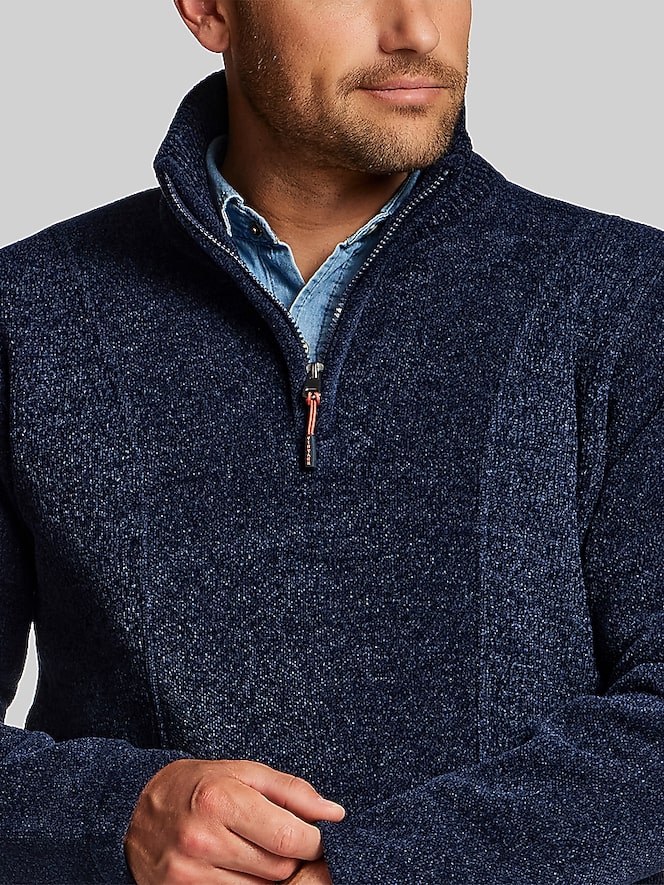 Weatherproof Vintage Chenille Quarter Zip Pullover with Elastic Drawcord