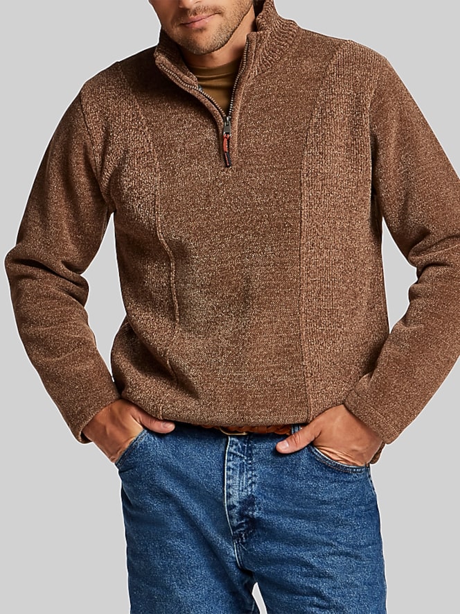 Weatherproof Vintage Chenille Quarter Zip Pullover with Elastic Drawcord