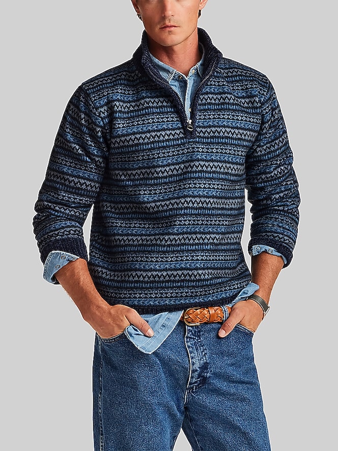 Weatherproof Vintage Nordic Chenille Quarter-Zip Sweater