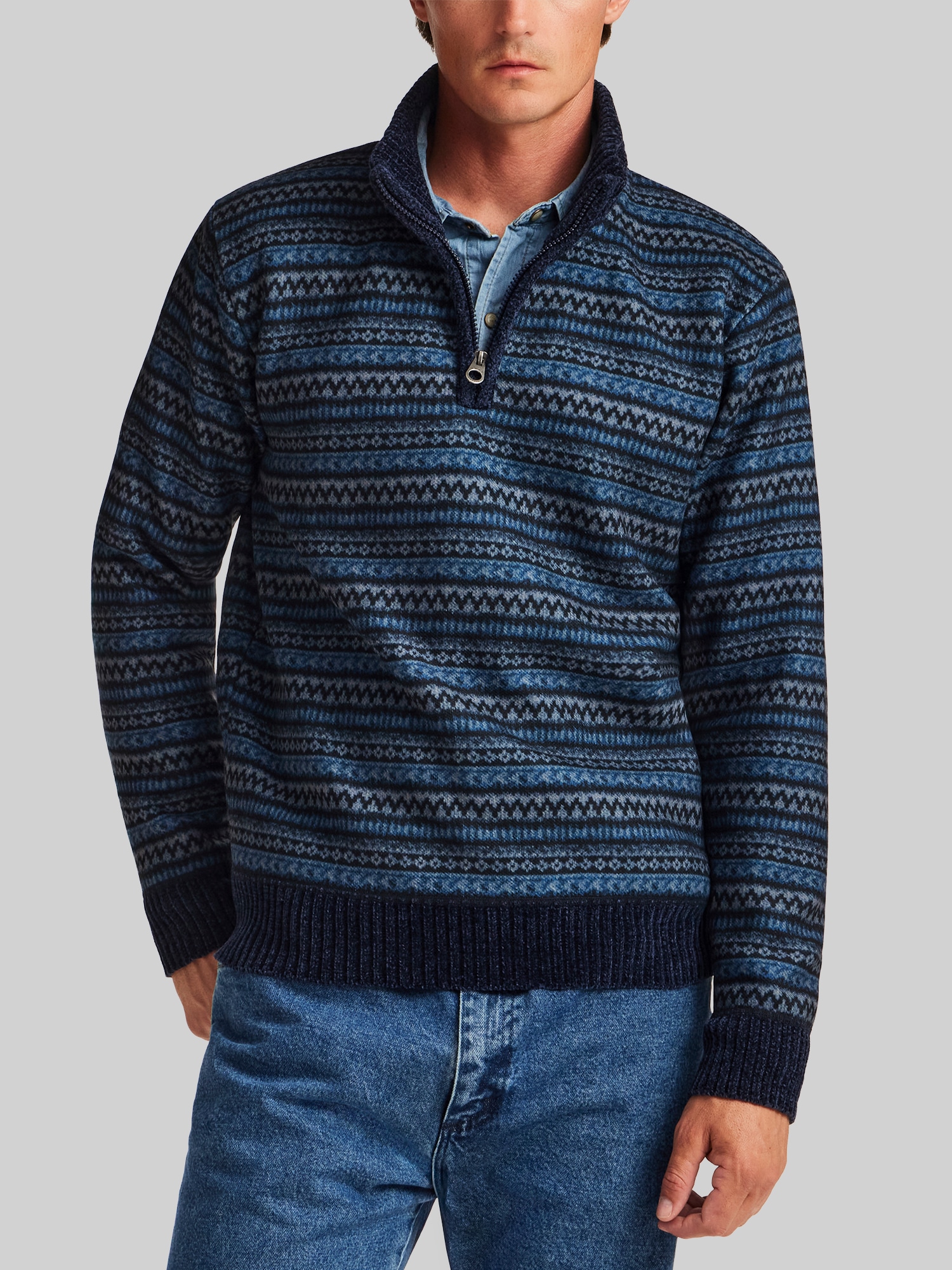 Nordic Chenille Quarter-Zip Sweater