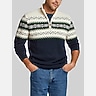 Weatherproof Vintage Two-Tone Nordic Yoke Quarter-Zip Sweater