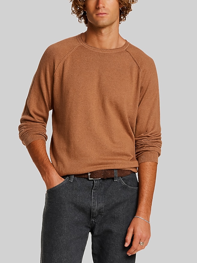 Weatherproof Vintage Cotton & Cashmere Roll Neck Crew Sweater Camel