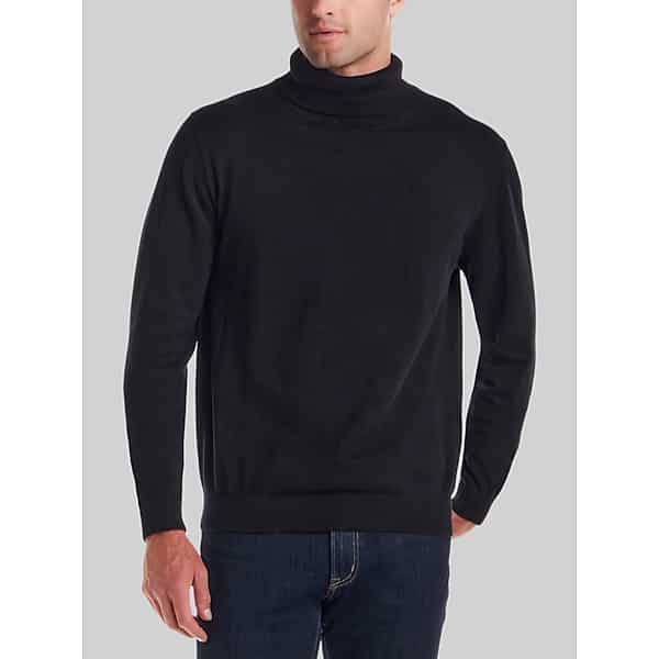 Weatherproof Vintage Men's Cotton Cashmere Turtleneck Sweater Black -