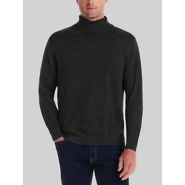 Weatherproof Vintage Men's Cotton Cashmere Turtleneck Sweater Charcoal -